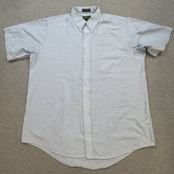 Cambridge Classics Mens Wrinkle-Free Oxford Dress Shirt 17 1/2 Lt Blue Office - Picture 1 of 12